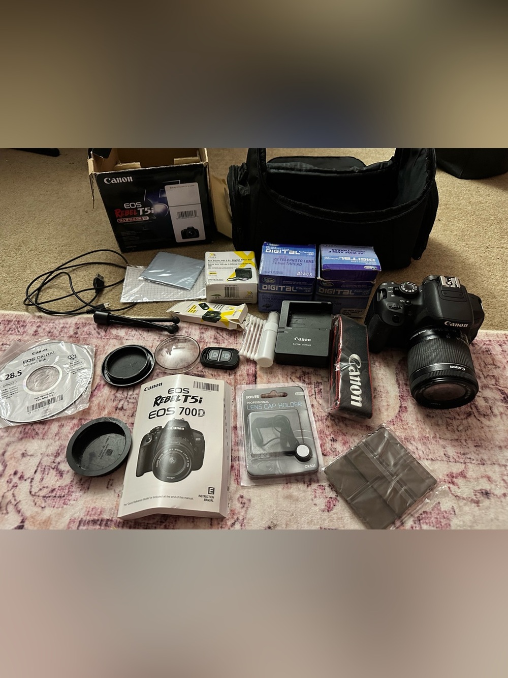 canon eos rebel t5i dslr camera bundle with zoom lense